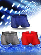 Men's Mesh Thin Ice Silk High-Stretch Comfy Waistband Trunks