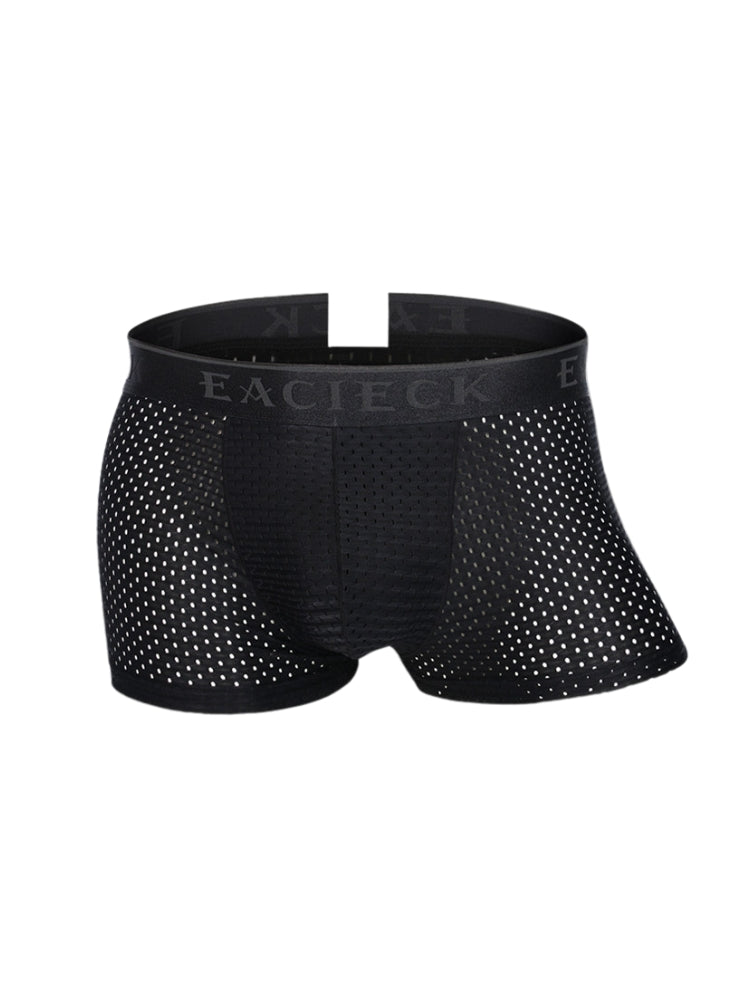 Men's Mesh Thin Ice Silk High-Stretch Comfy Waistband Trunks