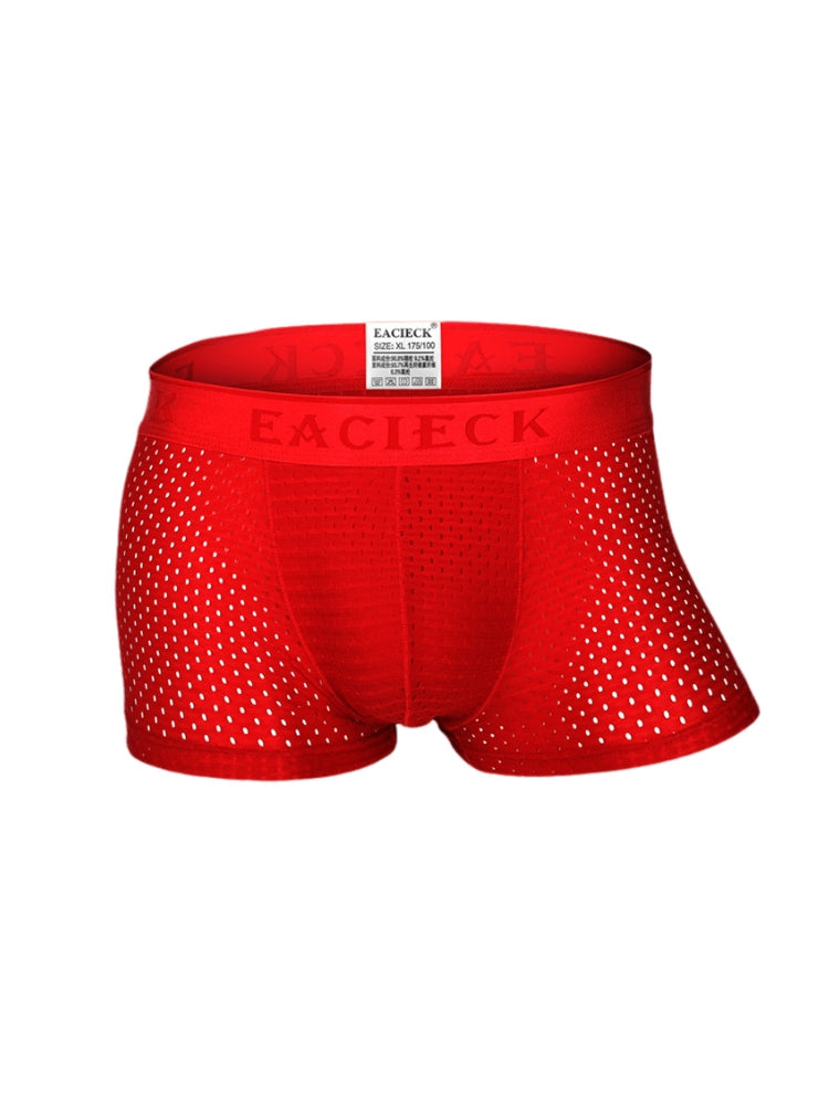 Men's Mesh Thin Ice Silk High-Stretch Comfy Waistband Trunks