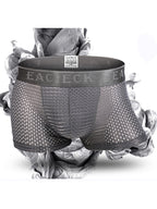 Men's Mesh Thin Ice Silk High-Stretch Comfy Waistband Trunks