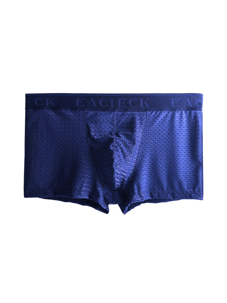 Men's Mesh Thin Ice Silk High-Stretch Comfy Waistband Trunks