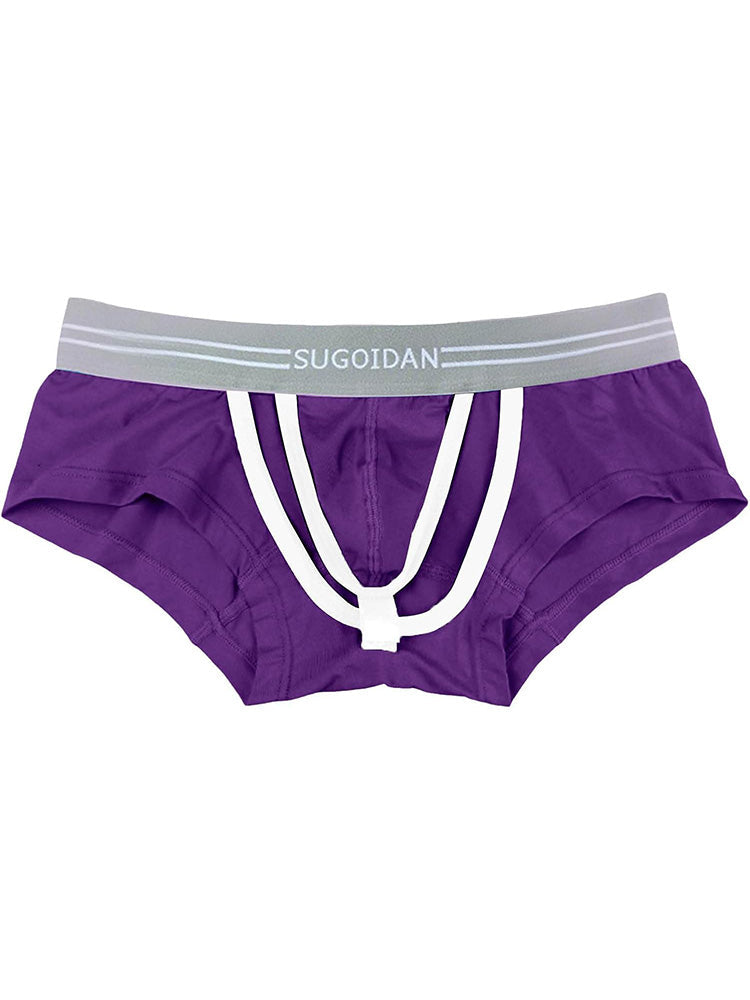 3 Pack Men’s Sexy Cutout Trunks with Lift-up Pouch