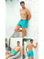 Men's 2-in-1 Quick Dry Stretch Board Shorts with Boxer Liner & Zipper Pockets