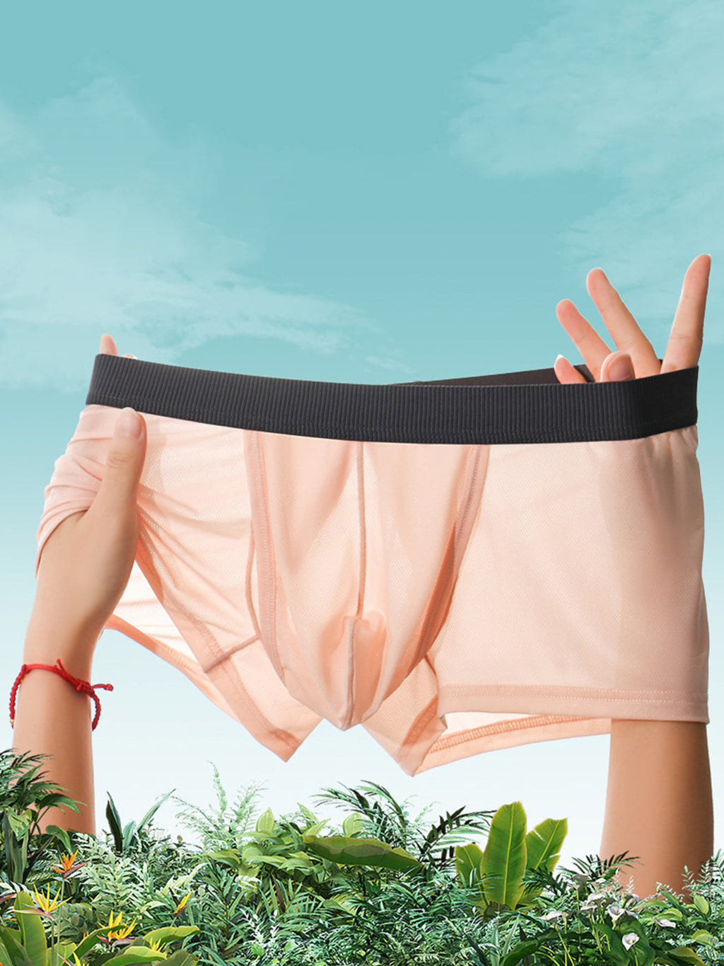 2 Pack Men's Ultra-Thin Trunks with Open Fly