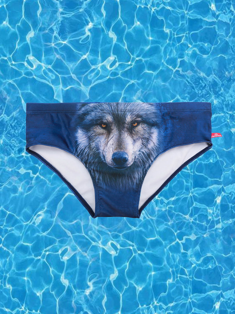Men's Low-Rise Stylish Animal Print Swim Briefs
