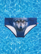 Men's Low-Rise Stylish Animal Print Swim Briefs