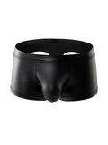 2-pack Men's Leather Hollow Hip-revealing Large Pouch Boxer Briefs