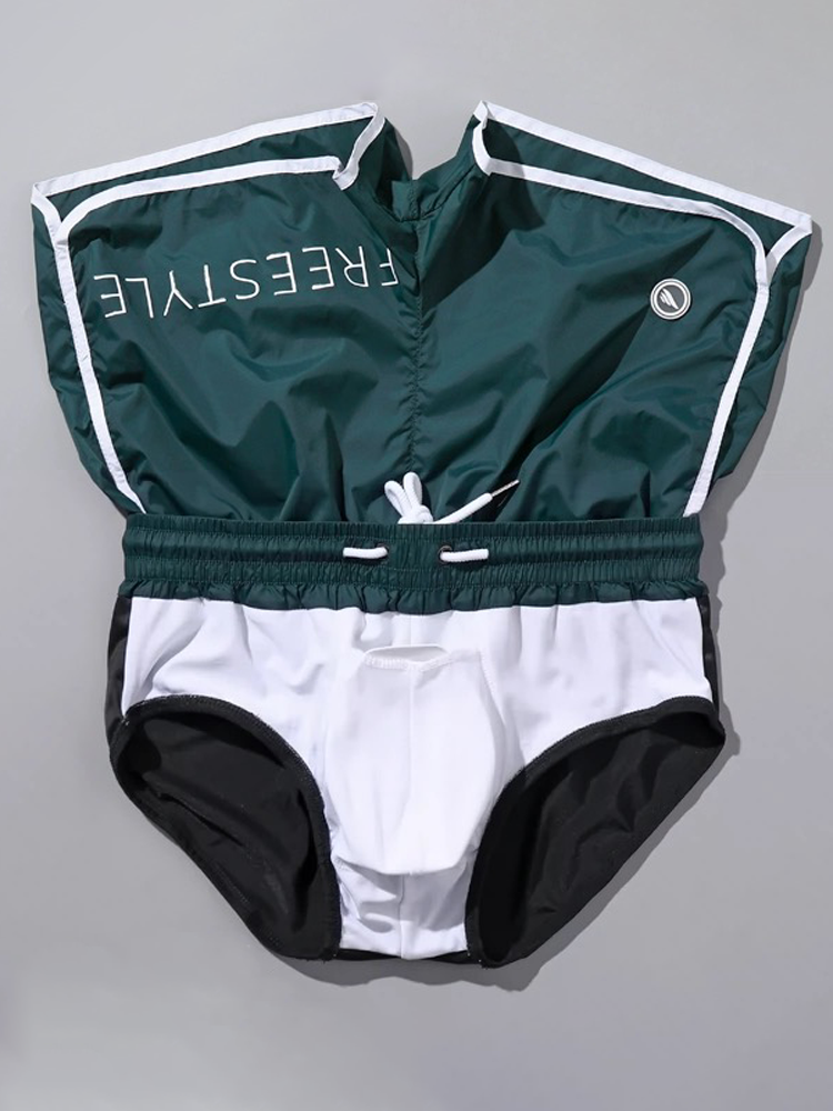 Men’s Waistband Drawstring Beach Swim Shorts