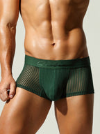 3 Pack Men's Striped Mesh Trunks with Comfort Pouch