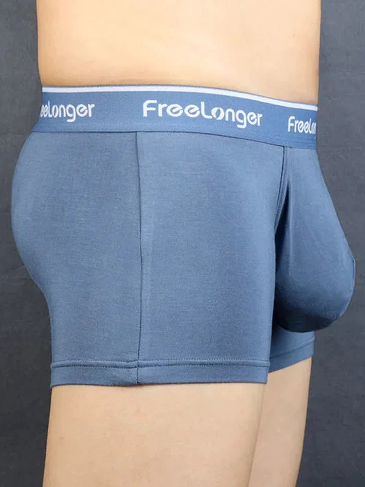 FreeLonger Men's Comfy Separate Support Pouch Trunks