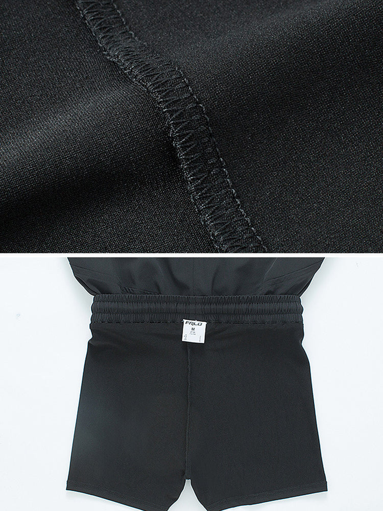 Men's 2-in-1 Quick Dry Stretch Board Shorts with Boxer Liner & Zipper Pockets
