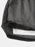 Mens Mesh Loose See Through Swim Shorts