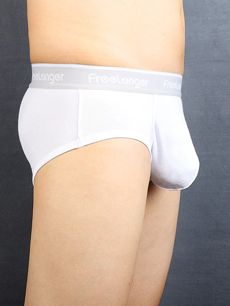 FreeLonger Men's Comfy Separate Support Pouch Briefs
