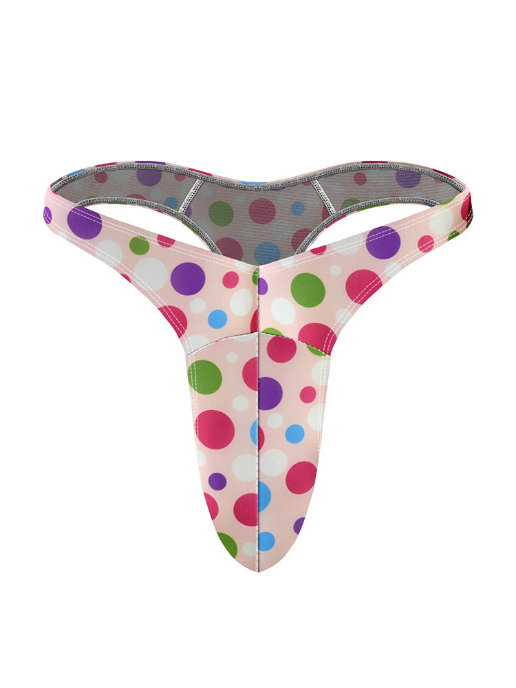 4 Pack Men's Large Pouch Playful Print Quick Dry Swim Thongs