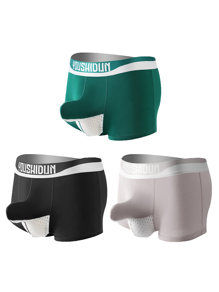 3 Pack Men's Comfy Cotton Dual Pouch Underwear