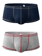 2 Pack Men's Sporty Breathable U Convex Pouch Trunks