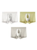 3 Pack Men's Breathable Comfort Double-Sided Access Soft Waffle Cotton Trunks