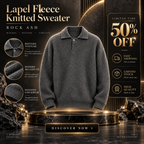 Lapel fleece knitted sweater Rock Ash