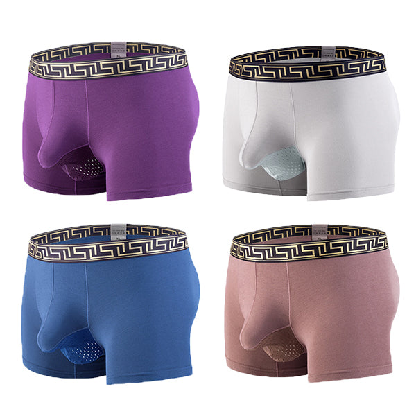 4 Pack Separate Ball Pouch Breathable Trunks
