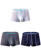 3 Pack Men's Large Pouch Contrast Binding Trunks