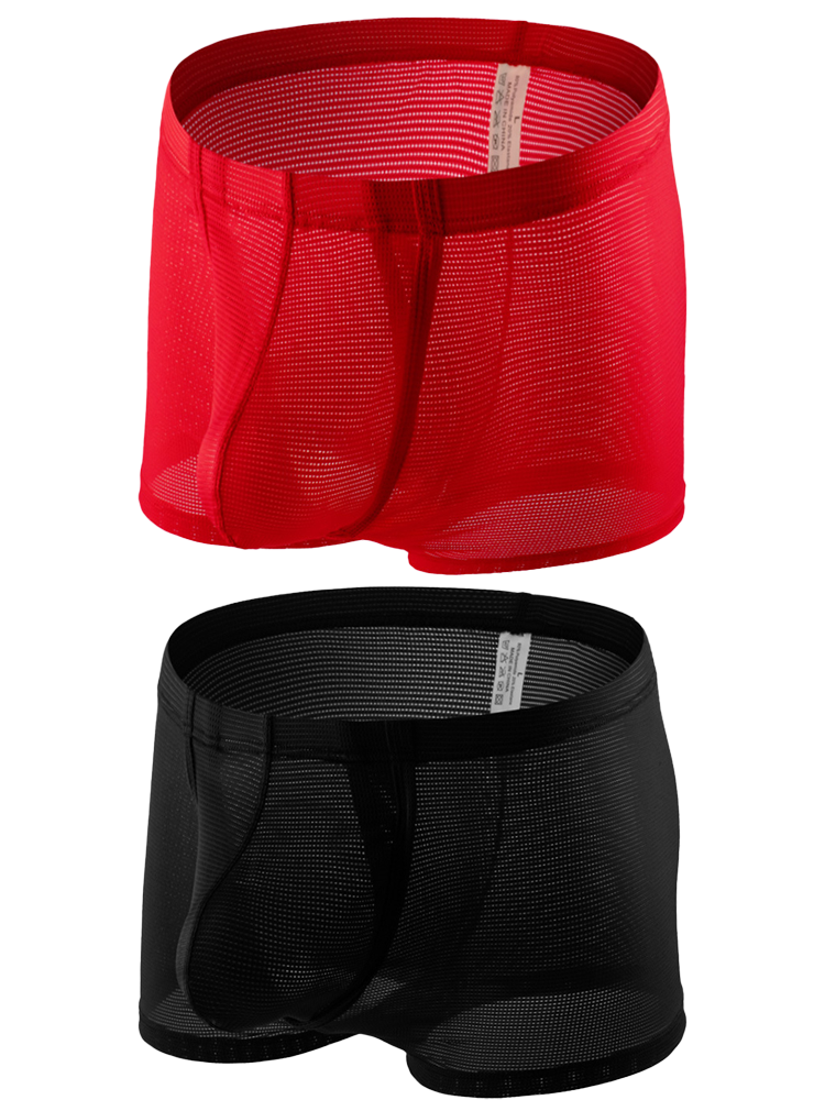 Men's Big Pouch U-convex Breathable Mesh Trunks
