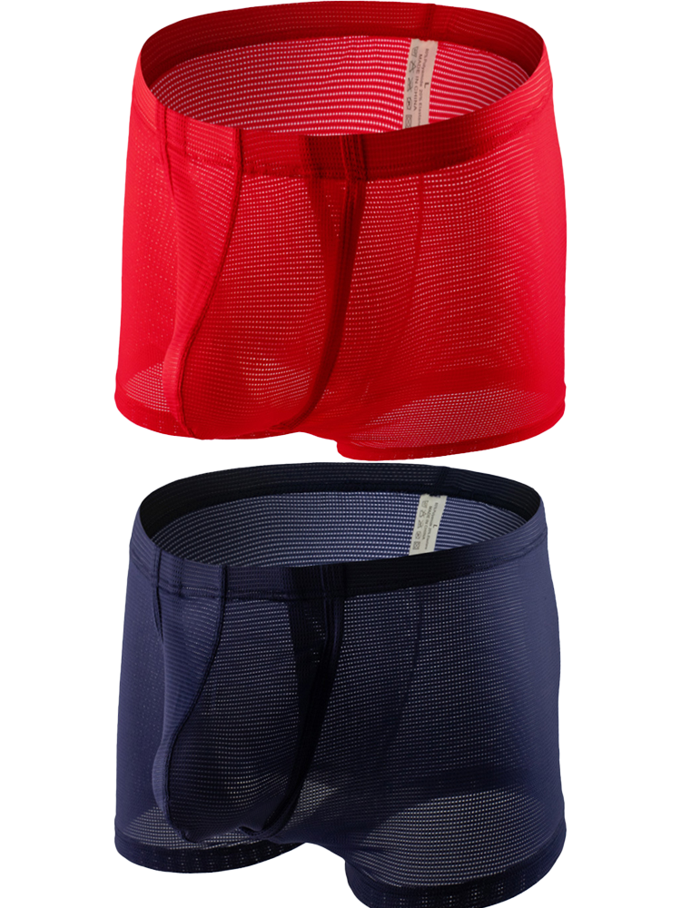 Men's Big Pouch U-convex Breathable Mesh Trunks
