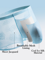 4 Pack Men's Ice Silk Antibacterial Mid-Rise Seamless Comfort Trunks