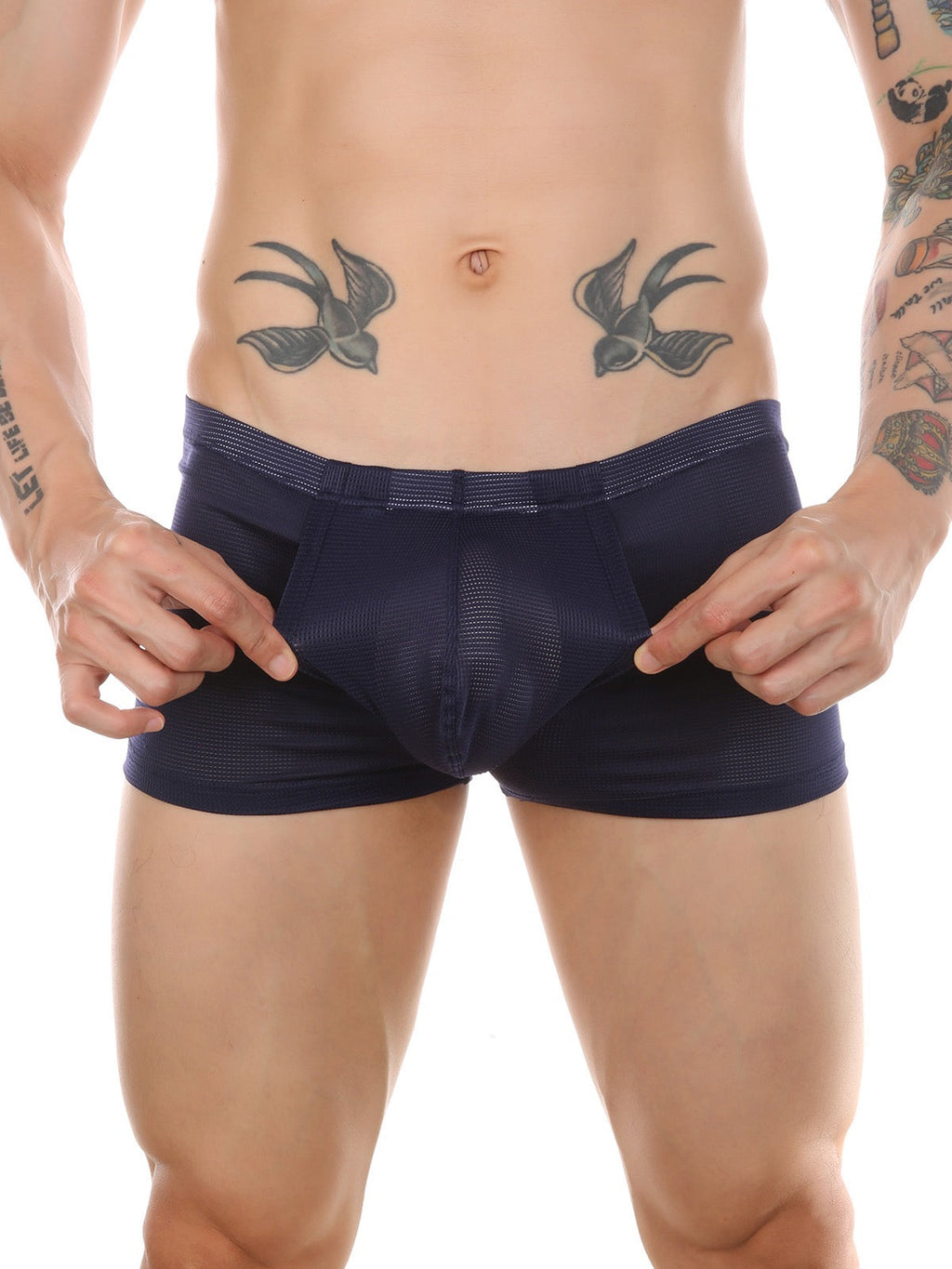 Men's Big Pouch U-convex Breathable Mesh Trunks