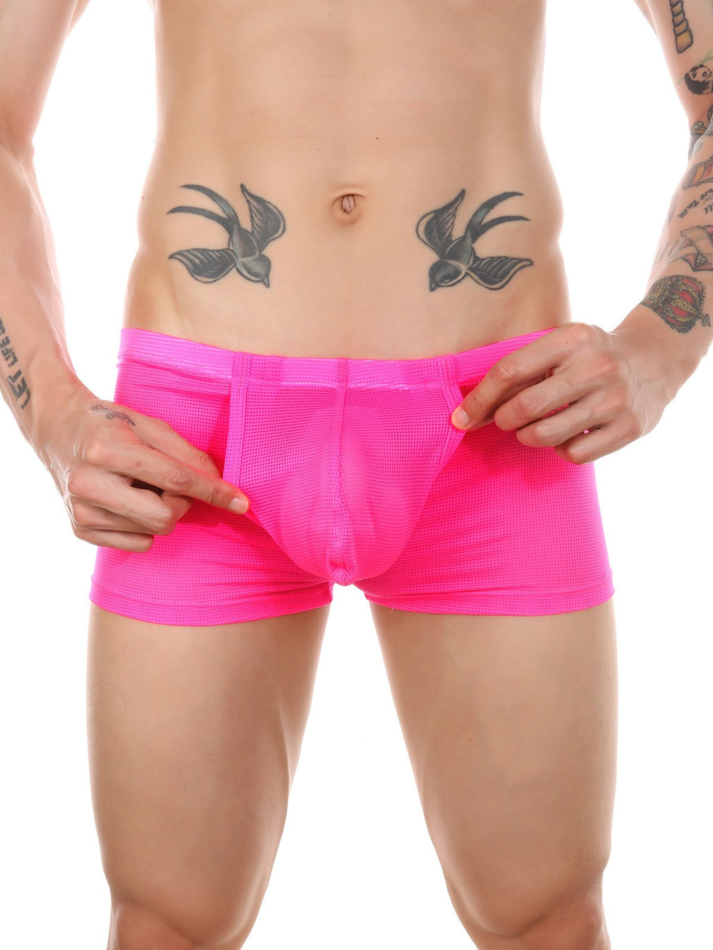 Men's Big Pouch U-convex Breathable Mesh Trunks