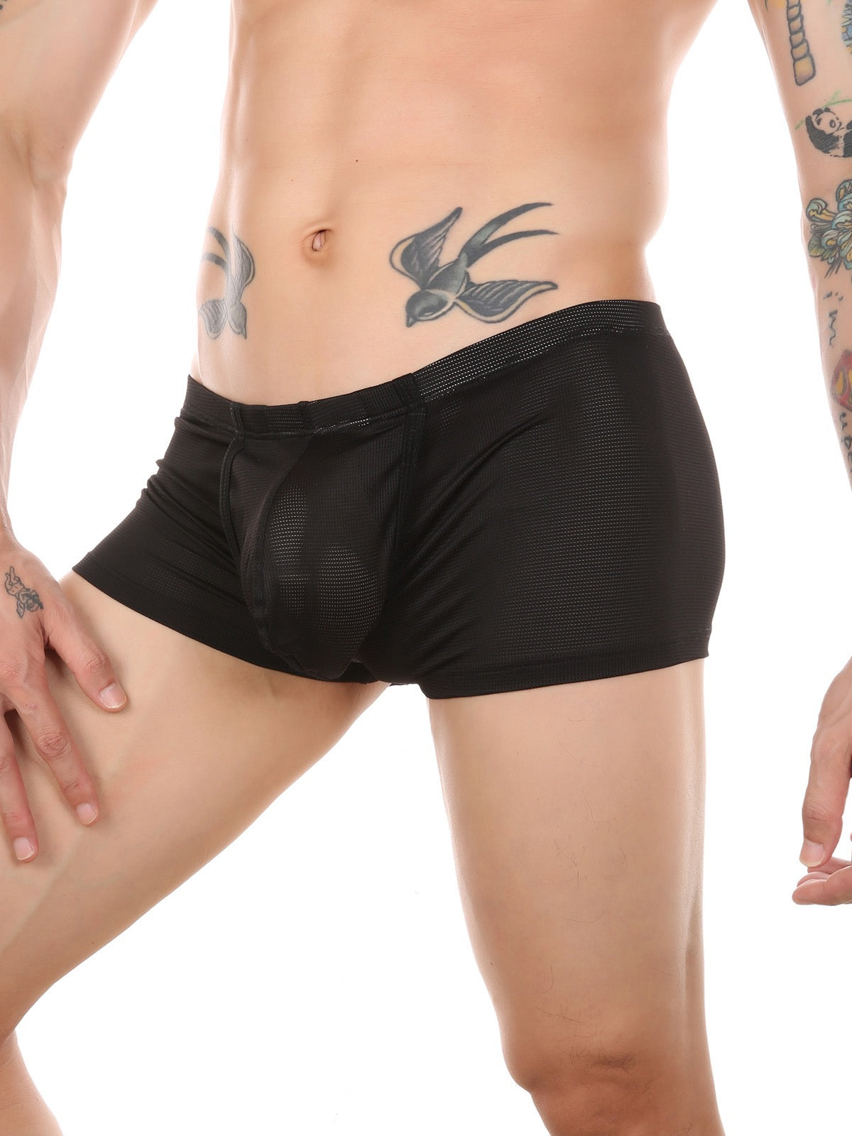 Men's Big Pouch U-convex Breathable Mesh Trunks