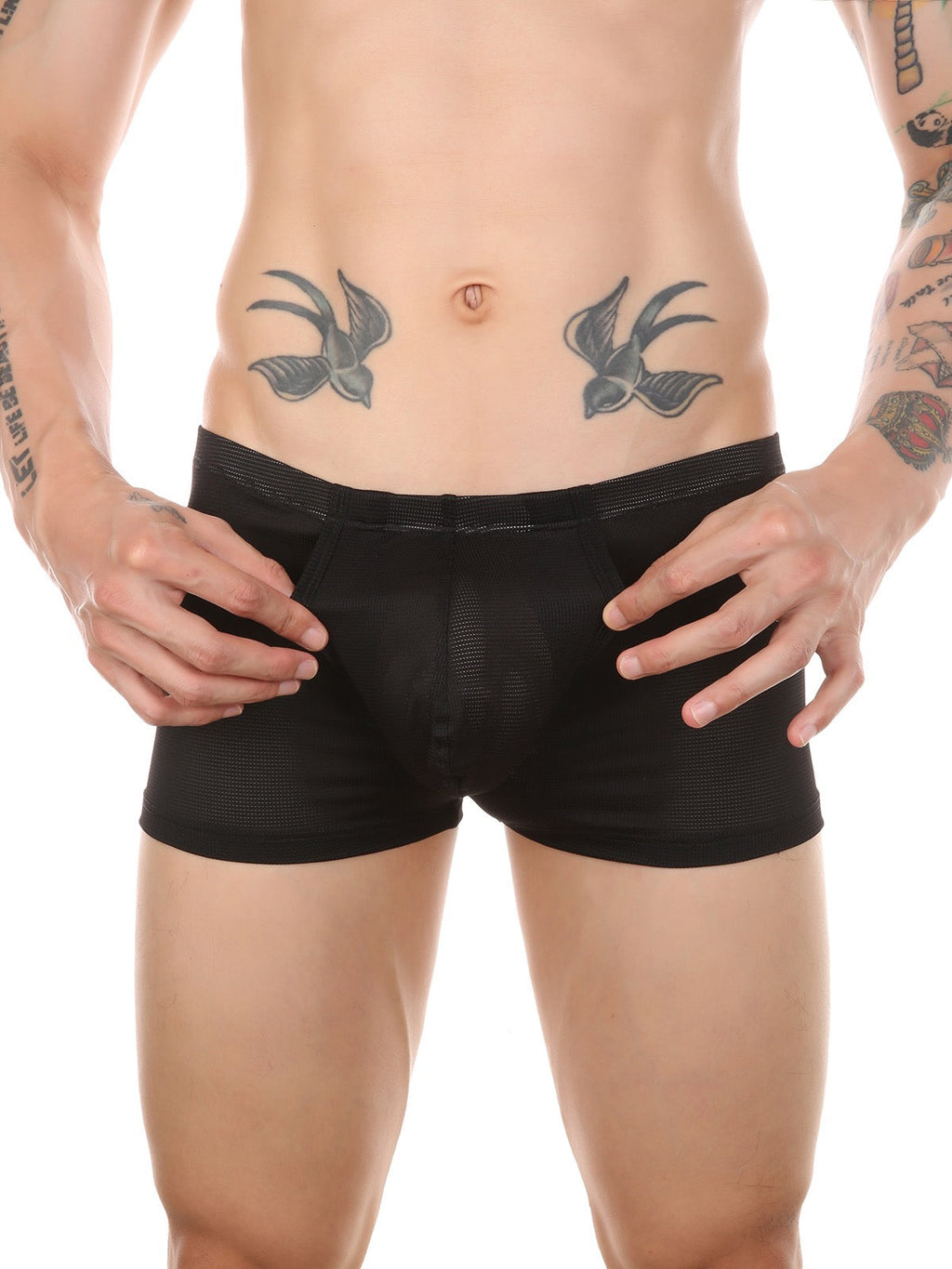 Men's Big Pouch U-convex Breathable Mesh Trunks