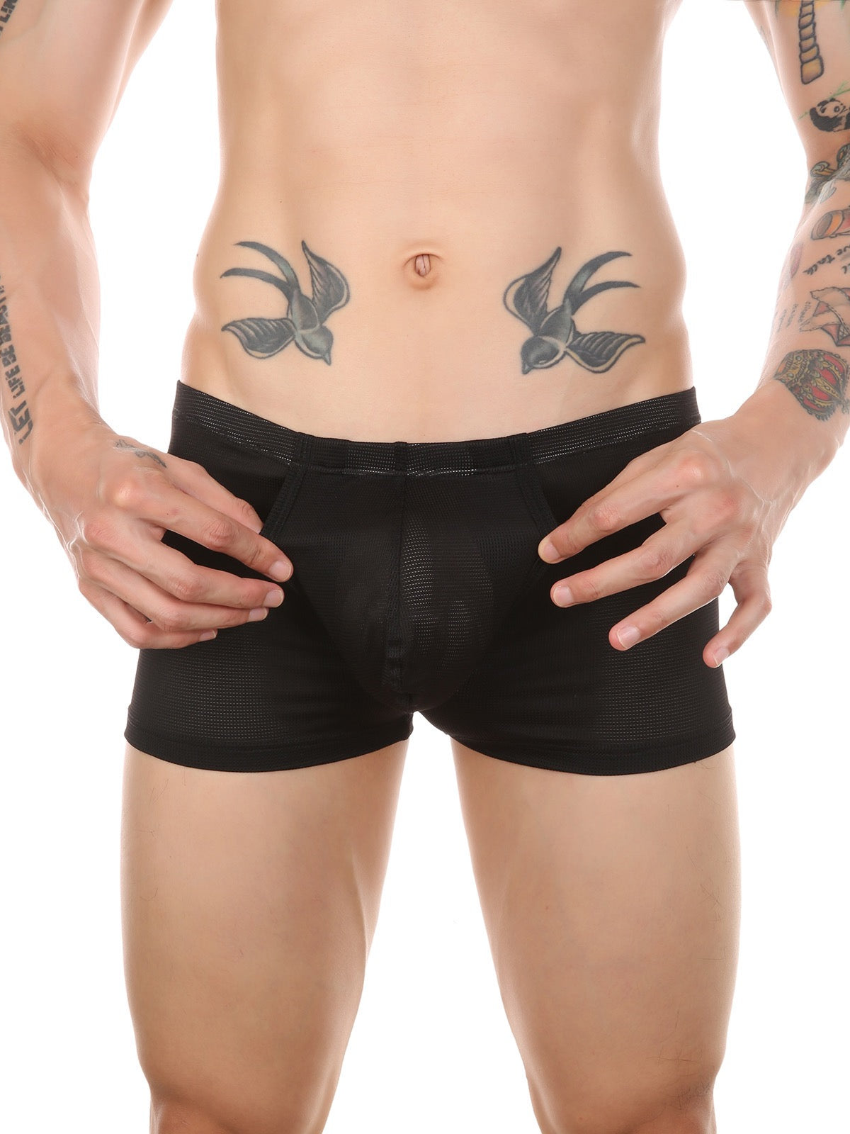 Men's Big Pouch U-convex Breathable Mesh Trunks
