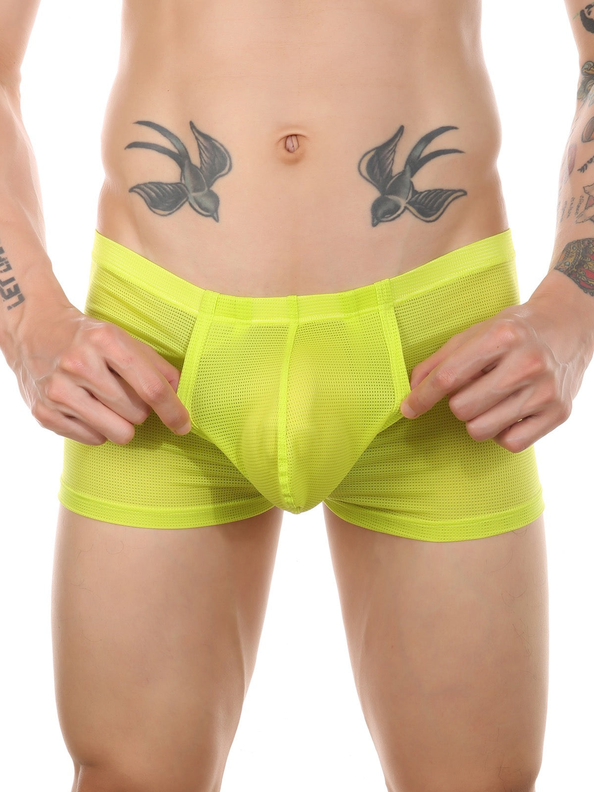 Men's Big Pouch U-convex Breathable Mesh Trunks