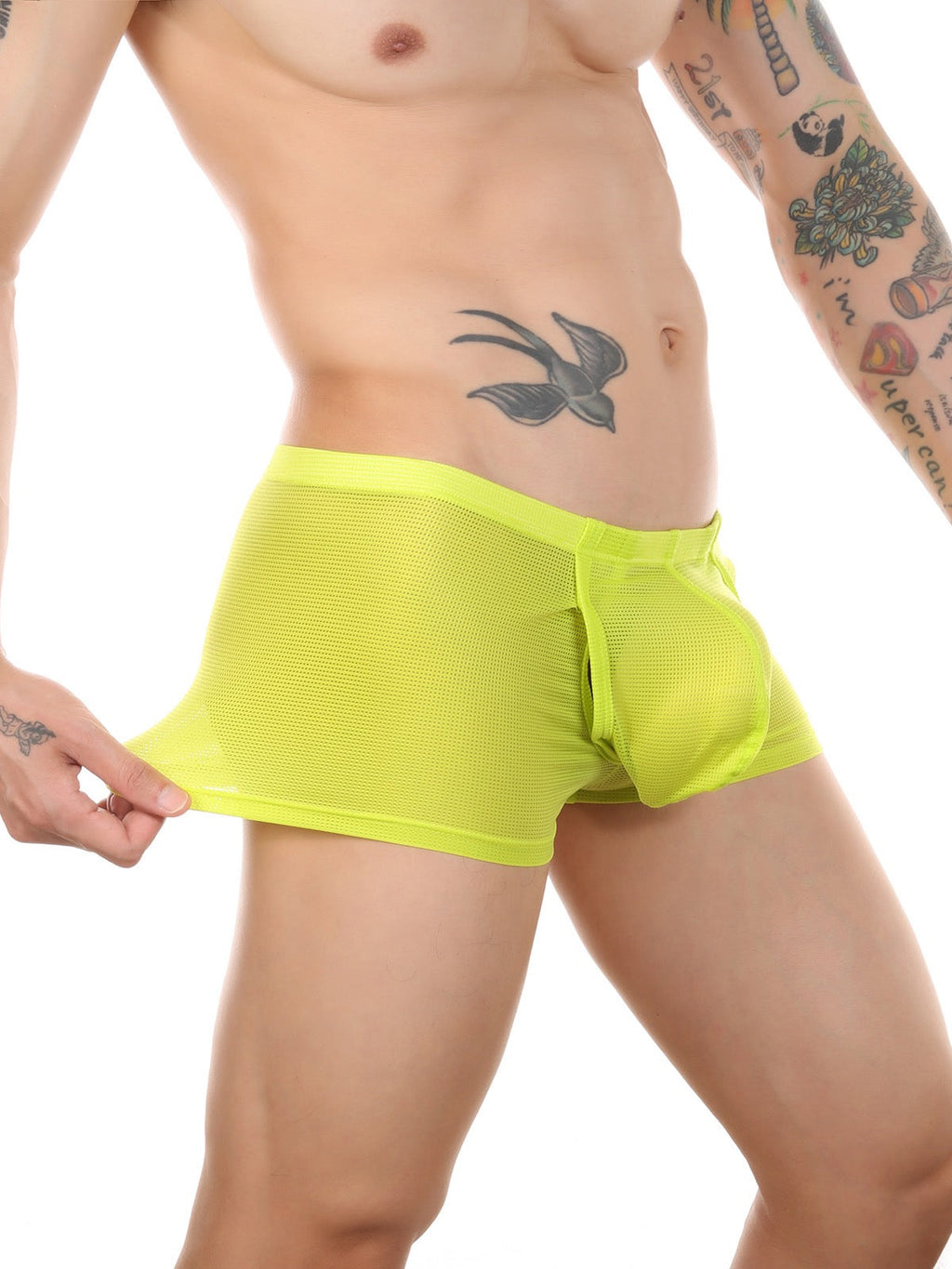 Men's Big Pouch U-convex Breathable Mesh Trunks