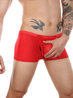 Men's Big Pouch U-convex Breathable Mesh Trunks