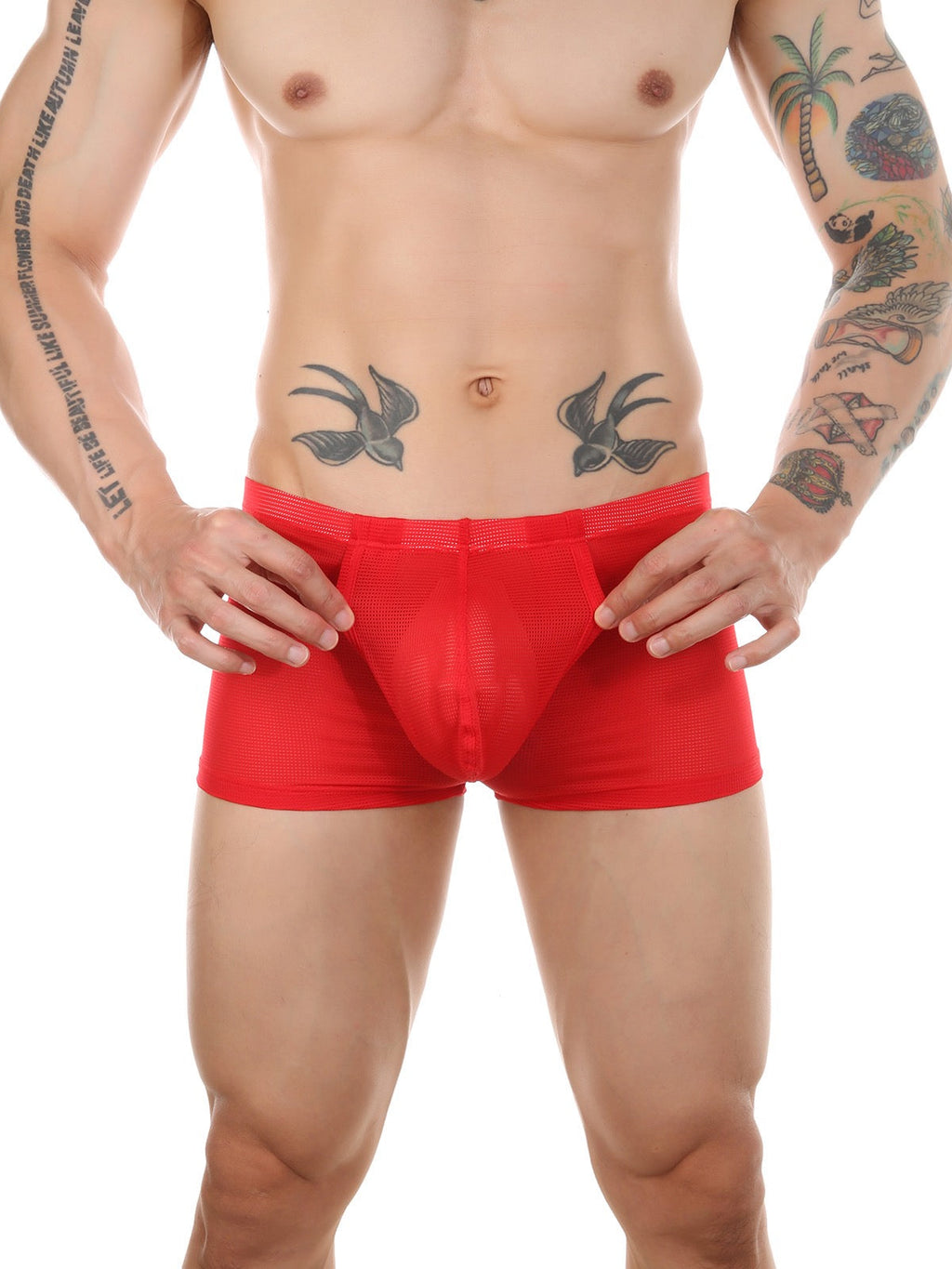 Men's Big Pouch U-convex Breathable Mesh Trunks