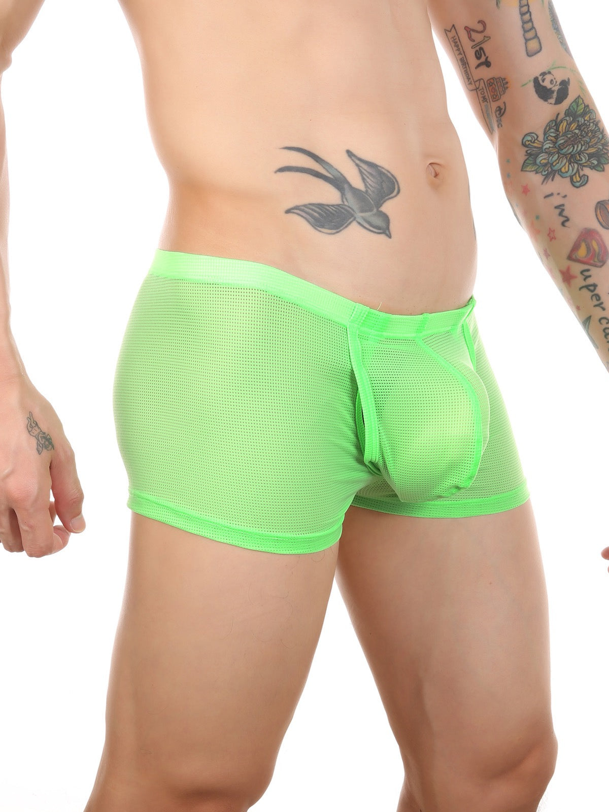 Men's Big Pouch U-convex Breathable Mesh Trunks