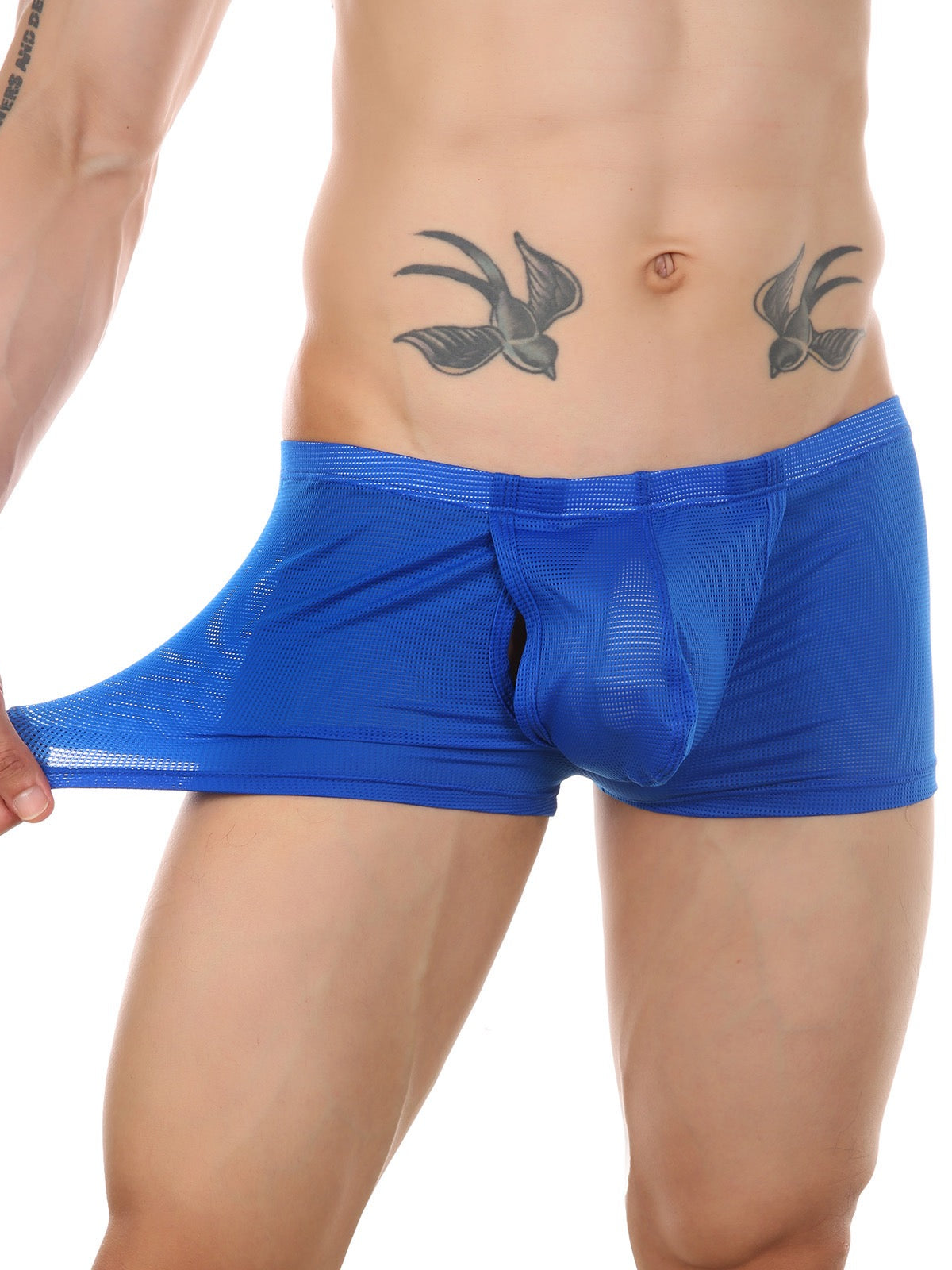 Men's Big Pouch U-convex Breathable Mesh Trunks