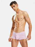 Plaid 100% Cotton Men's Soft Trunks