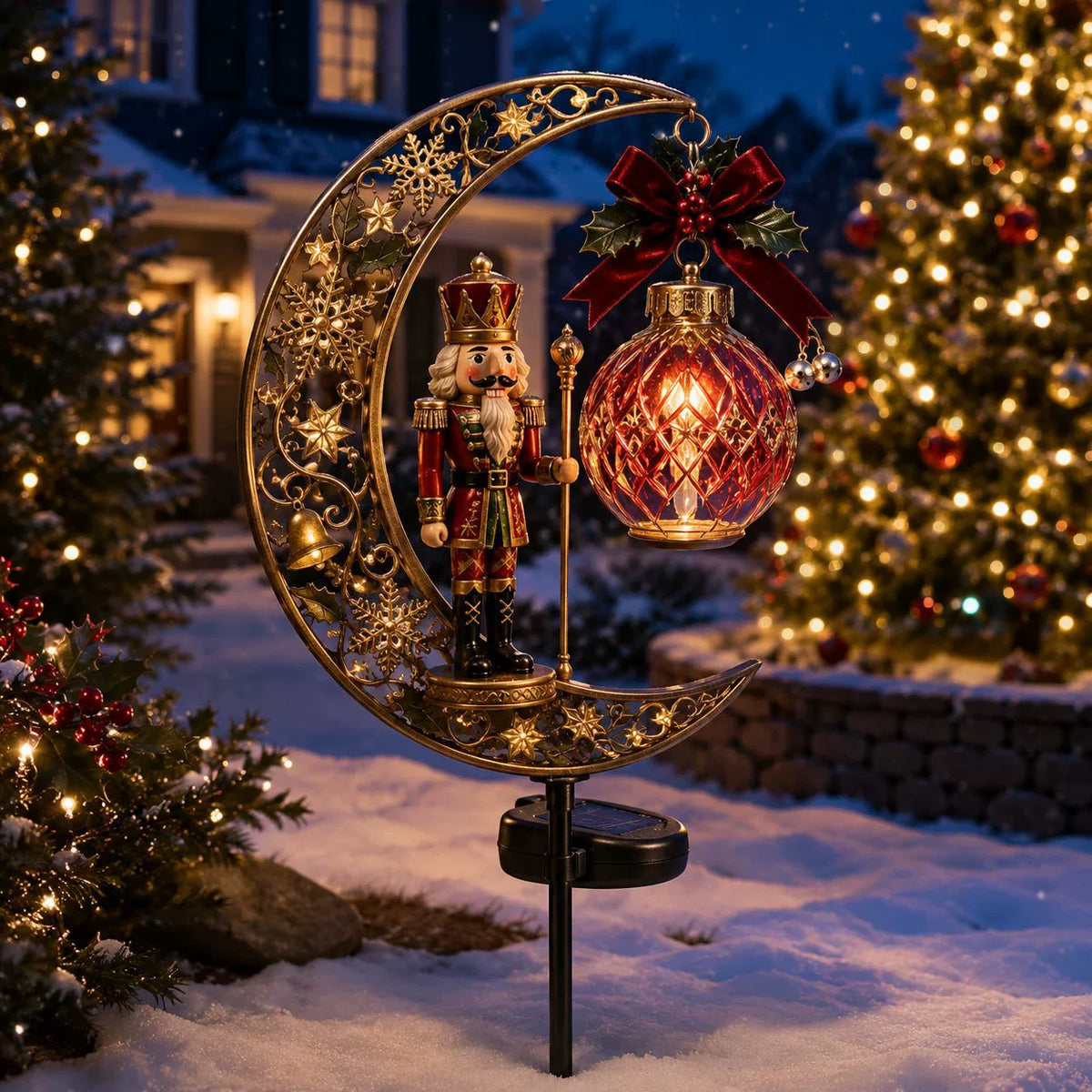 Solar Christmas Crescent Garden Light 🎄✨