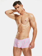 Plaid 100% Cotton Men's Soft Trunks