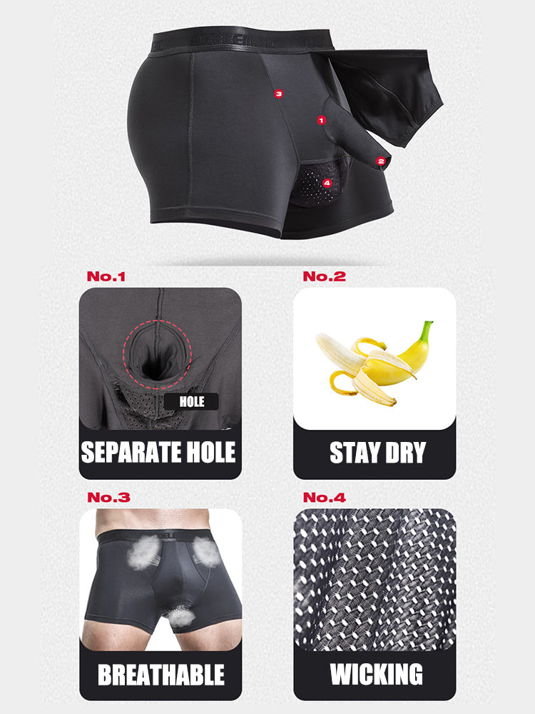 3 Pack Men's Separated Pouch Mesh Support Trunks