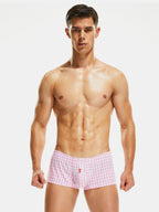 Plaid 100% Cotton Men's Soft Trunks