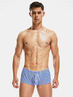 Plaid 100% Cotton Men's Soft Trunks