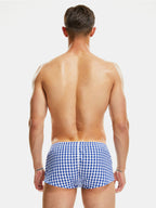 Plaid 100% Cotton Men's Soft Trunks