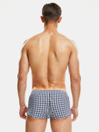 Plaid 100% Cotton Men's Soft Trunks