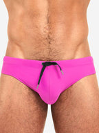 Men's Solid Swimming Briefs Drawstring Bikini