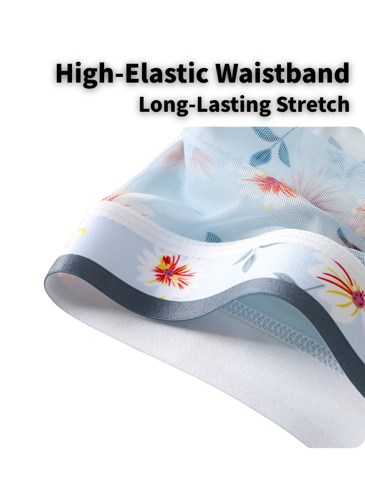 4 Pack Men’s Flower Print Pouch Silky Touch Briefs