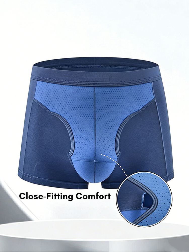 2 Pack Men's Mesh Antibacterial Support Lift & Separate Pouch Trunks