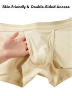 3 Pack Men's Breathable Comfort Double-Sided Access Soft Waffle Cotton Trunks
